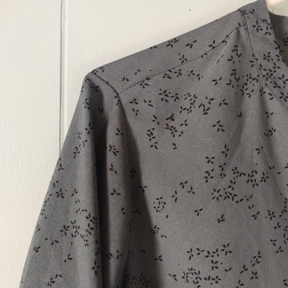 Hilary Radley Long Sleeve Printed Popover Blouse - Picture 6 of 7